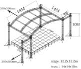 Professional 6082- T6 Aluminum Square Truss With Curved Tent Series