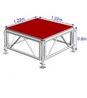90*90cm Folding Organic Glass / Wooden Stage Platforms For Aluminum Stage Truss Show