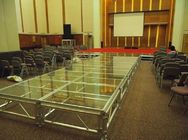 4 Level 1.22*1.22M Size  Adjustable Alumimum Stage, Aluminum Glass Stage With 18mm Glass For Fashion Show