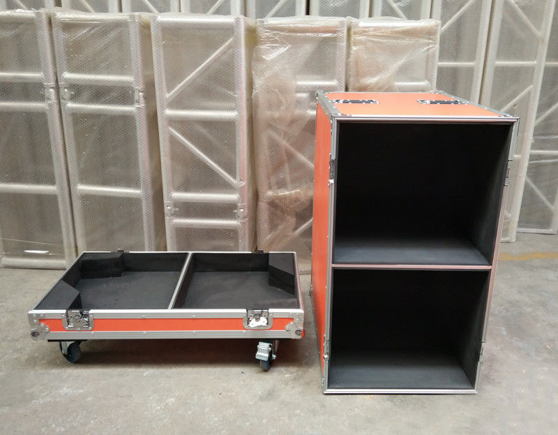 Orange Speaker Audio Road Aluminum Tool Cases with 9mm Thickness Fireproof Plywood Board