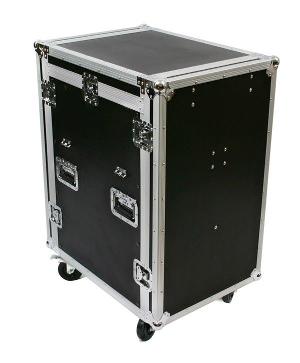 14U Aluminum Plywood DJ Mixer Rack Flight Case With Wheels