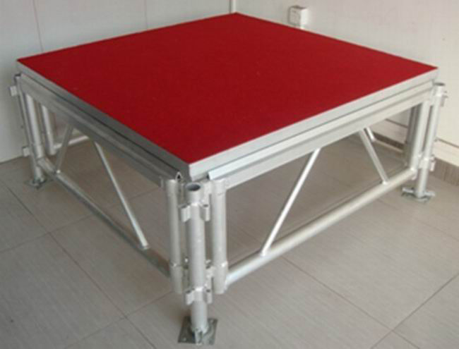 Red Plywood Movable Stage Platform Simple Stage , Corrosion Resistance