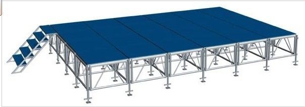 Movable Stage Platform Blue Outdoor / Truss Lifts Crank Stands