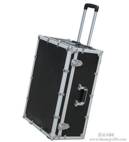 Black Plywood Flight Case With Pull-out Handle , 1mm fireproof plywood outside the case