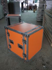 Orange Plywood Speaker Aluminum Tool Cases 2 In One With 4'' Strong PVC Wheels