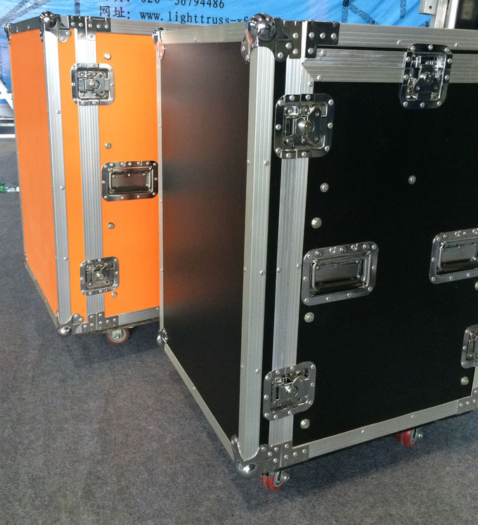 Orange Plywood Speaker Aluminum Tool Cases 2 In One With 4'' Strong PVC Wheels