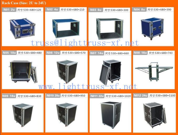 Different kind of  colors  Standard 10U Plywood  Rack Flight Case With Strong Wheels For Stage Equipment