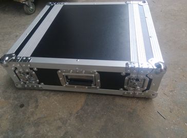 China Black Color 2 U Rack case , 2 U Flight Case With 9 MM Thickness Plywood Road Case supplier