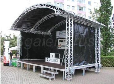 China Customer Design  4 Pillars True Project Stage Lighting Truss 6x6 x 6 M Fixed Height Roofing with High Loading supplier