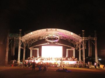 290*290MM /300*300MM Outside Aluminum Stage Truss System 12m Length Black Color 50*3mm Tube For Music Festival