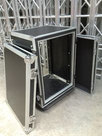 Different kind of  colors  Standard 10U Plywood  Rack Flight Case With Strong Wheels For Stage Equipment