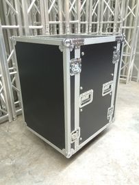 Different kind of  colors  Standard 10U Plywood  Rack Flight Case With Strong Wheels For Stage Equipment