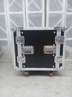 Solid 9mm Thickness Plywood Black 10 Amplifier Rack Flight Case
