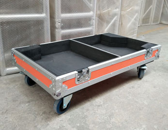 Orange Plywood Speaker Aluminum Tool Cases 2 In One With 4'' Strong PVC Wheels