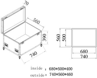 Black Plastic 6u Flight Cases For Speaker , Metal Tool Case