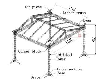 450x450mm aluminum truss system, aluminum spigot truss for outdoor show