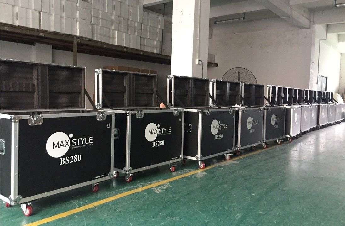 Black Color With  Logo  12mm  Waterproof Plywood   Carrying  Cases For Led Moving Ahead  With Custom Logo Printing