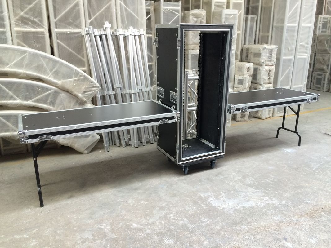 Colorful 18U Standard Rack Flight Case With 2 Pcs Of Stand And Top Table