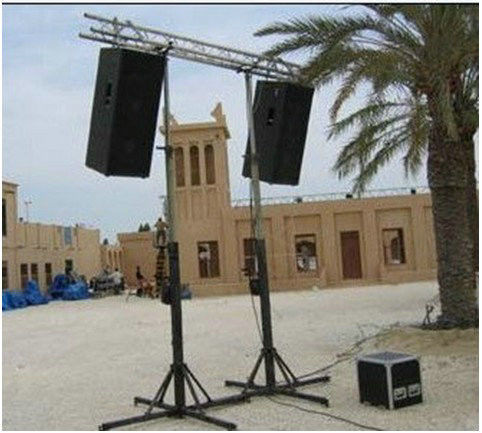 Black Color  Adjustable 2M To 6M Theatrical Light Truss Stands / Concert Truss System For Party Truss