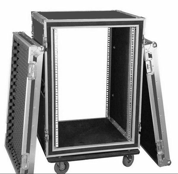 Different kind of  colors  Standard 10U Plywood  Rack Flight Case With Strong Wheels For Stage Equipment