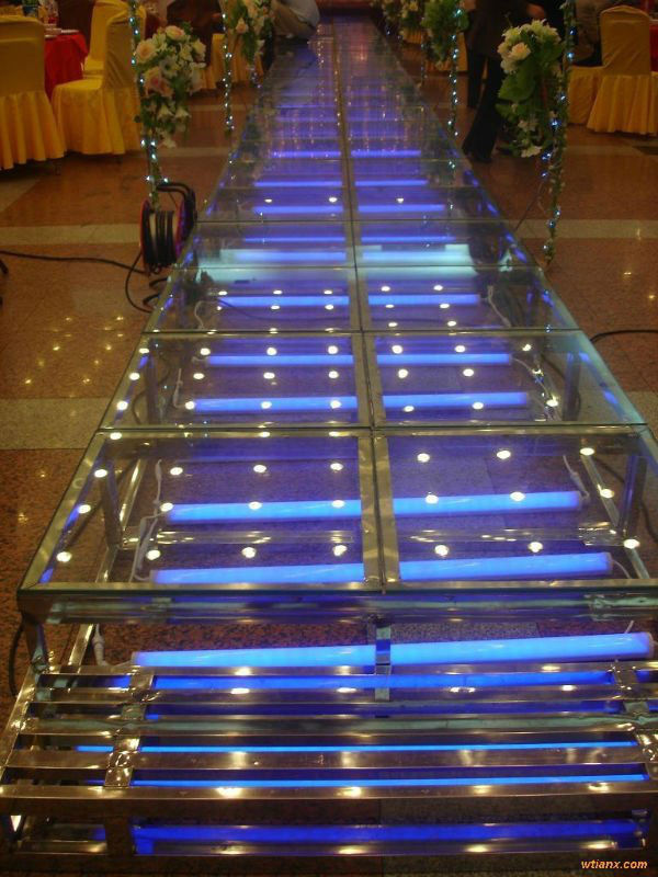 4 level 4x4ft Adjustable Movable Aluminum Stage With 18mm Thickness Glass Board For Wedding And Other Show