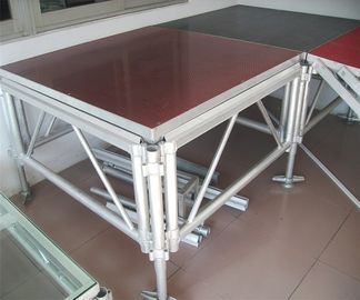 Red 3 - Level Plywood Aluminum Stage Platform With Anti - Slip Board supplier