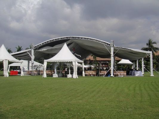 290*290MM /300*300MM Outside Aluminum Stage Truss System 12m Length Black Color 50*3mm Tube For Music Festival supplier