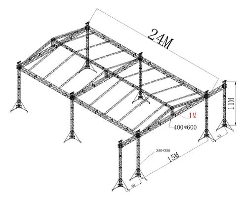 Silver Alloy Aluminum Stage Truss / Metal Roof Trusses For Lighting supplier