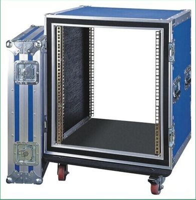 Black Color 2 U Rack case , 2 U Flight Case With 9 MM Thickness Plywood Road Case supplier