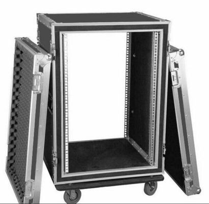 Black Color 2 U Rack case , 2 U Flight Case With 9 MM Thickness Plywood Road Case supplier