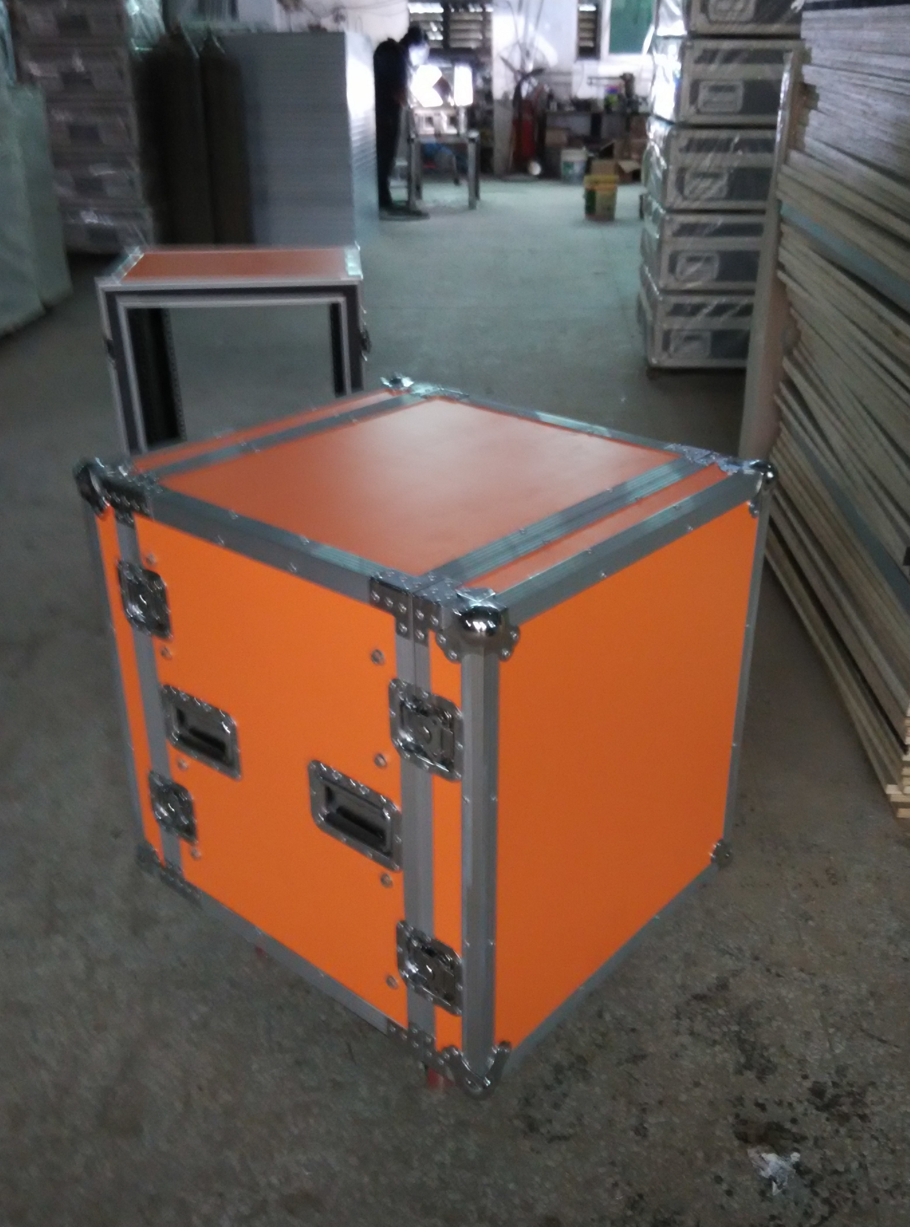 Orange Plywood Speaker Aluminum Tool Cases 2 In One With 4'' Strong PVC ...